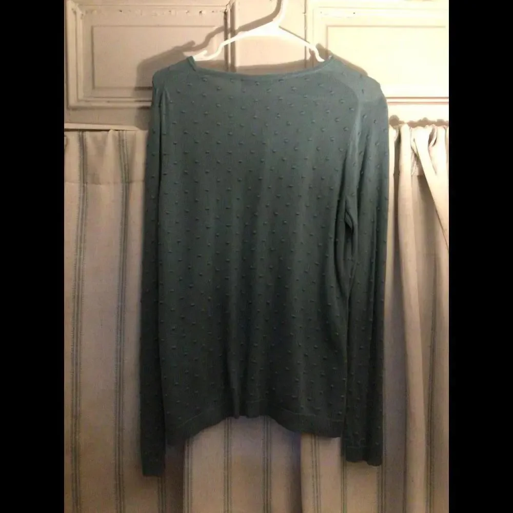 Coldwater Creek Green Swiss Dot Lightweight  Cardigan Size M - Picture 7 of 8